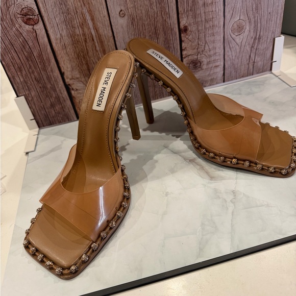 Steve Madden Brown Embellished Heels - Picture 2 of 4
